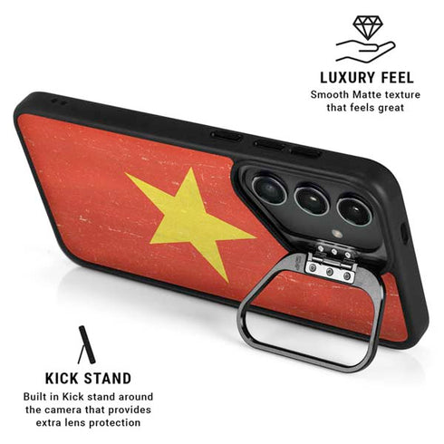 Vietnam Flag Distressed Galaxy S26 Ultra Kickstand Case