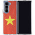 Vietnam Flag Distressed Galaxy Z Fold5 5G Clear Case