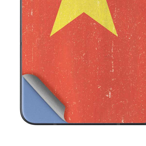 Vietnam Flag Distressed Galaxy Z Fold5 5G Skin