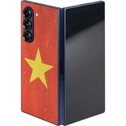 Vietnam Flag Distressed Galaxy Z Fold6 Skin