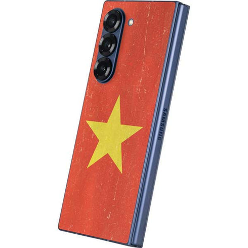 Vietnam Flag Distressed Galaxy Z Fold6 Skin
