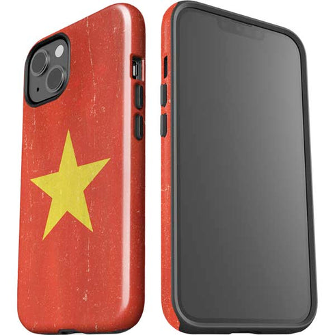 Vietnam Flag Distressed iPhone 15 Impact Case