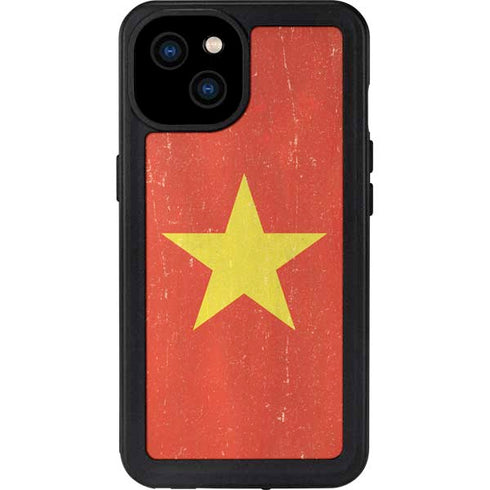 Vietnam Flag Distressed iPhone 15 Plus Waterproof Case