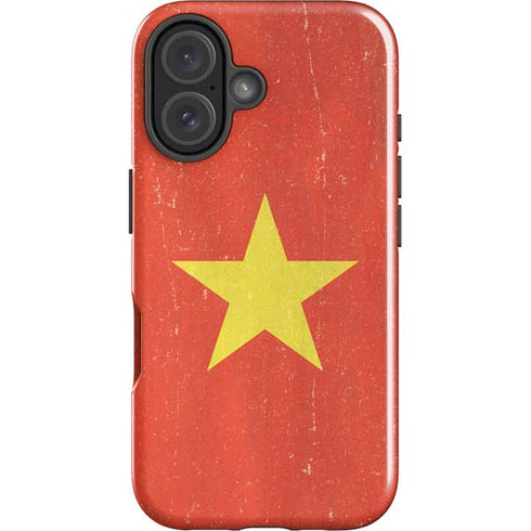 Vietnam Flag Distressed iPhone 16 Impact Case