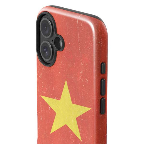 Vietnam Flag Distressed iPhone 16 Impact Case