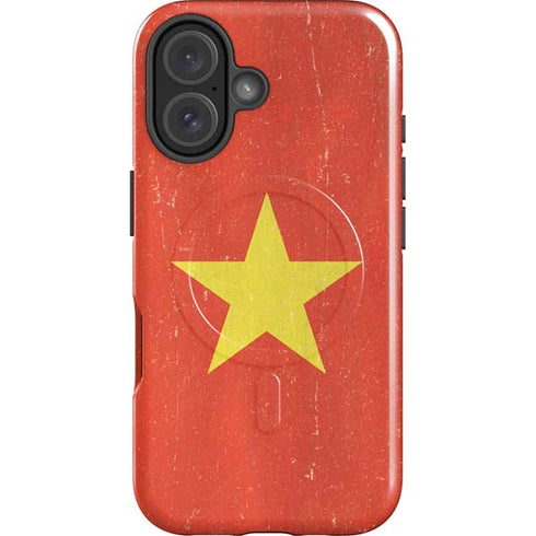 Vietnam Flag Distressed iPhone 16 Magsafe Impact Case