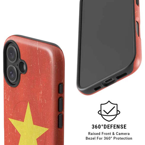 Vietnam Flag Distressed iPhone 16 Magsafe Impact Case