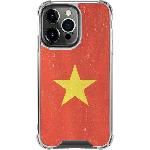 Vietnam Flag Distressed iPhone 16 Pro Clear Case