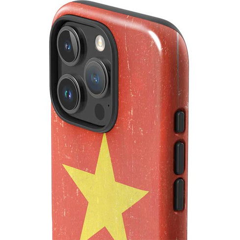 Vietnam Flag Distressed iPhone 16 Pro Impact Case