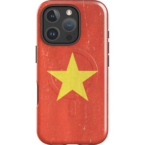 Vietnam Flag Distressed iPhone 16 Pro Magsafe Impact Case