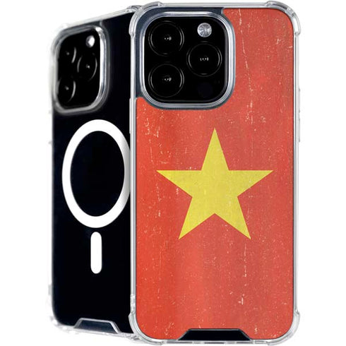 Vietnam Flag Distressed iPhone 16 Pro Max MagSafe Case