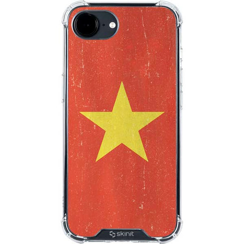 Vietnam Flag Distressed iPhone 16e Clear Case