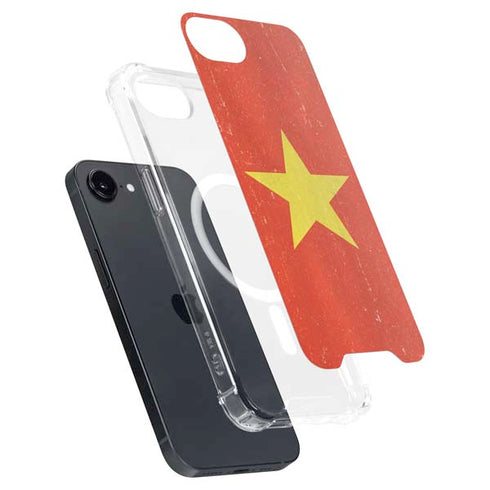 Vietnam Flag Distressed iPhone 16e MagSafe Case