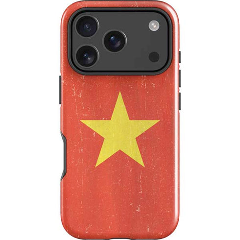 Vietnam Flag Distressed iPhone 18 Pro Impact Case