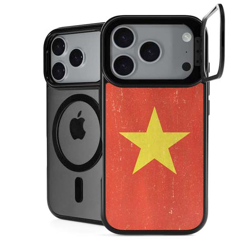 Vietnam Flag Distressed iPhone 18 Pro Kickstand Case