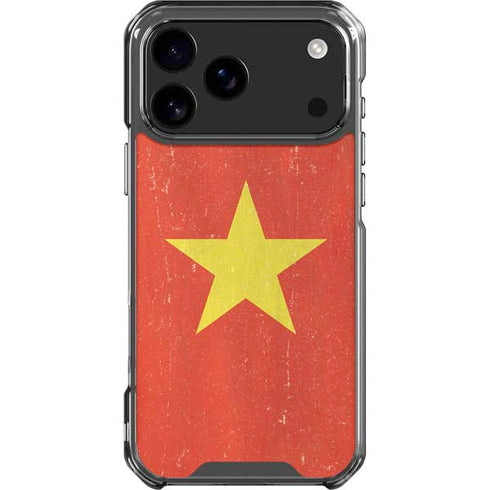 Vietnam Flag Distressed iPhone 18 Pro Max Clear Case