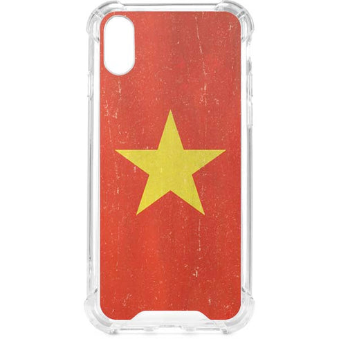 Vietnam Flag Distressed iPhone XS Clear Case