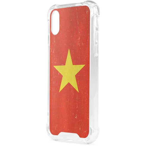 Vietnam Flag Distressed iPhone XS Clear Case