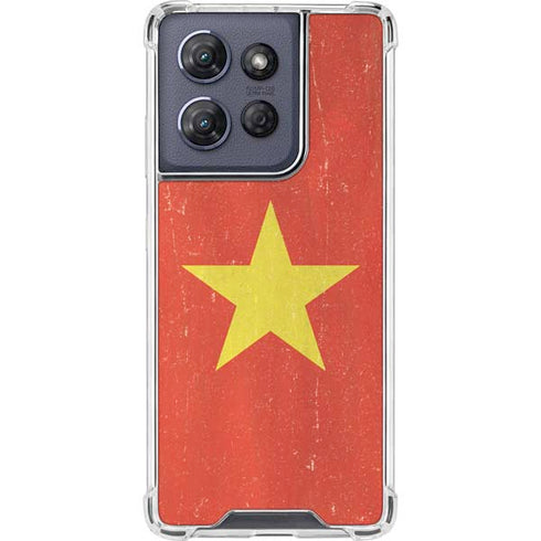 Vietnam Flag Distressed Moto G 5G (2025) Clear Case