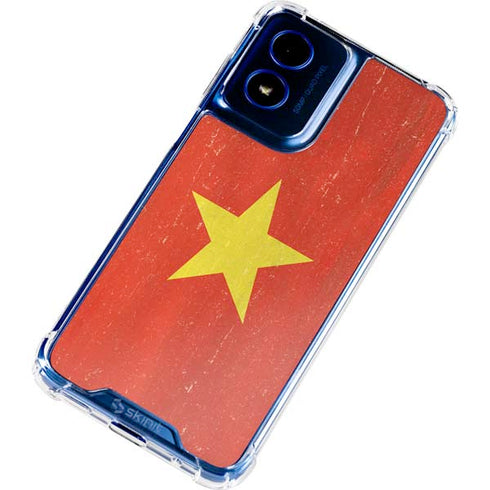 Vietnam Flag Distressed Moto G 5G (2024) Clear Case
