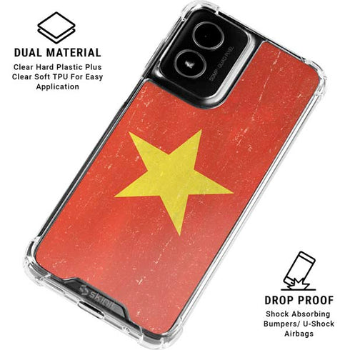 Vietnam Flag Distressed Moto G Power 5G (2024) Clear Case