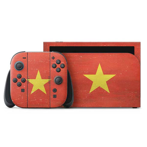 Vietnam Flag Distressed Nintendo Skins