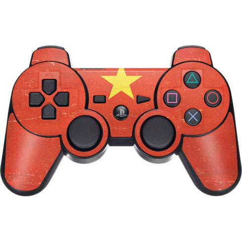 Vietnam Flag Distressed PS3 Dual Shock wireless controller Skin
