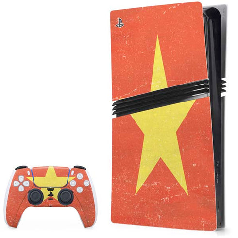 Vietnam Flag Distressed PlayStation PS5 Skins