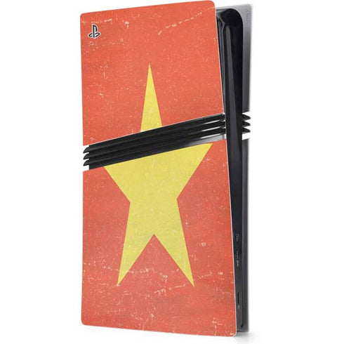 Vietnam Flag Distressed PS5 Pro Console Skin