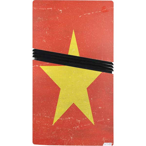Vietnam Flag Distressed PS5 Pro Console Skin
