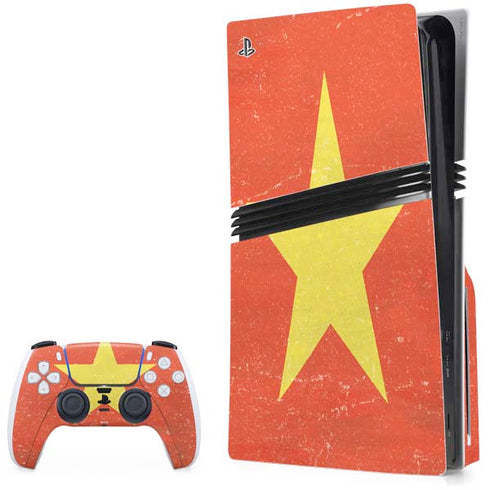 Vietnam Flag Distressed PlayStation PS5 Skins