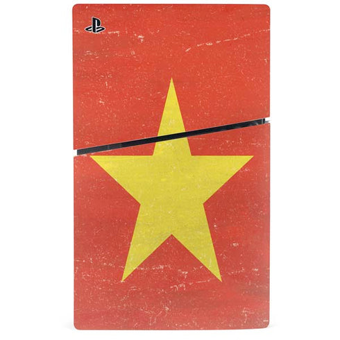Vietnam Flag Distressed PS5 Slim Digital Edition Console Skin