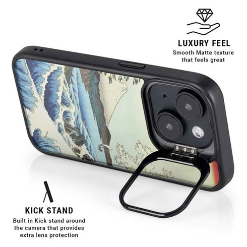 View from Satta Suruga Province by Hiroshige iPhone 15 Kickstand Case