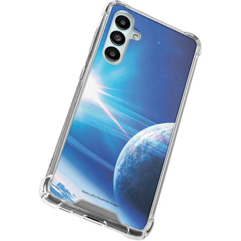 View of a Planet as it Looms in Close Orbit and with Rings Galaxy A16 5G Clear Case