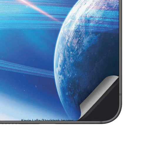 View of a Planet as it Looms in Close Orbit and with Rings Galaxy A16 5G Skin