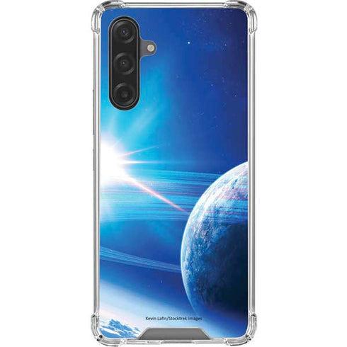 View of a Planet as it Looms in Close Orbit and with Rings Galaxy A17 Clear Case