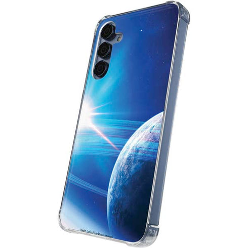 View of a Planet as it Looms in Close Orbit and with Rings Galaxy A35 5G Clear Case