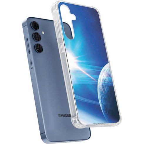 View of a Planet as it Looms in Close Orbit and with Rings Galaxy A35 5G Clear Case