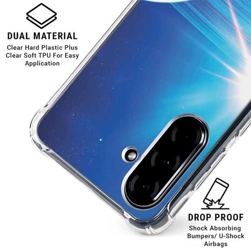 View of a Planet as it Looms in Close Orbit and with Rings Galaxy A36 5G Clear Case