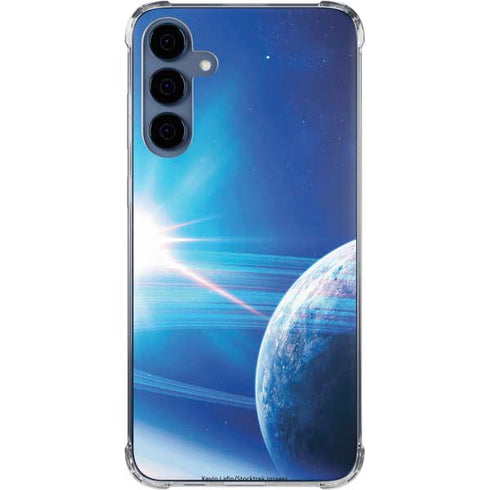 View of a Planet as it Looms in Close Orbit and with Rings Galaxy A55 5G Clear Case