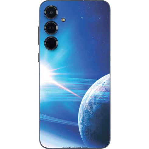 View of a Planet as it Looms in Close Orbit and with Rings Galaxy A55 5G Skin
