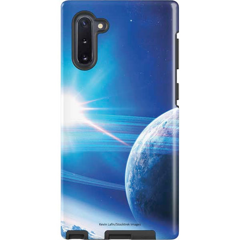 View of a Planet as it Looms in Close Orbit and with Rings Galaxy Cases