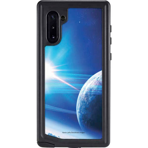 View of a Planet as it Looms in Close Orbit and with Rings Galaxy Cases