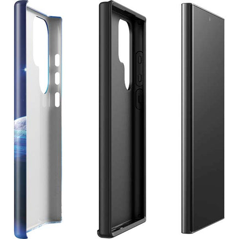 View of a Planet as it Looms in Close Orbit and with Rings Galaxy S23 Ultra Pro Case