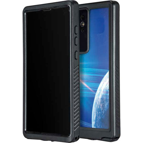 View of a Planet as it Looms in Close Orbit and with Rings Galaxy S24 Ultra Waterproof Case