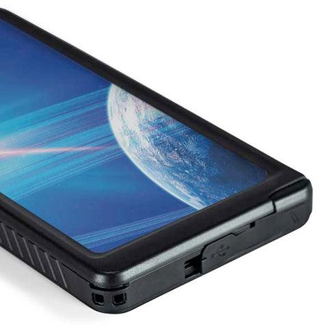 View of a Planet as it Looms in Close Orbit and with Rings Galaxy S24 Ultra Waterproof Case