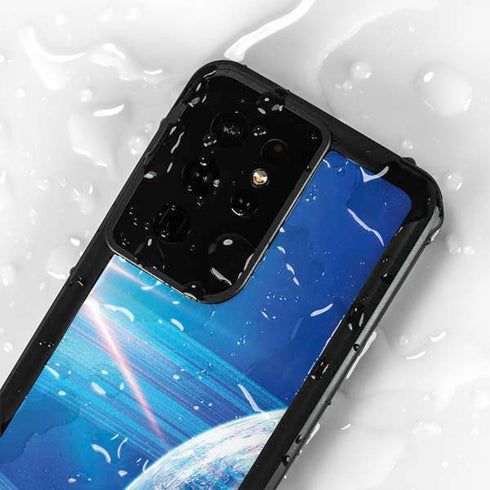 View of a Planet as it Looms in Close Orbit and with Rings Galaxy S24 Ultra Waterproof Case