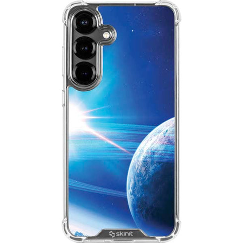 View of a Planet as it Looms in Close Orbit and with Rings Galaxy S26 Plus Clear Case