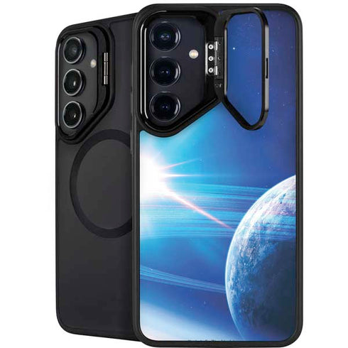 View of a Planet as it Looms in Close Orbit and with Rings Galaxy S26 Plus Kickstand Case