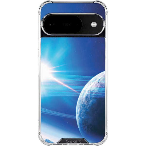 View of a Planet as it Looms in Close Orbit and with Rings Google Pixel 10 Clear Case